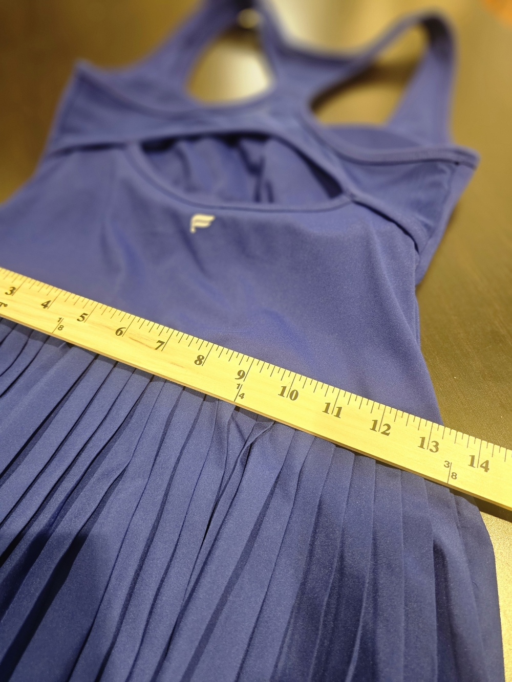 Fabletics Royal Blue Pleated Racerback Dress - Picture 3 of 4